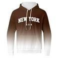 thumbnail image 5 of FASHOFT Mens Sweatuits New York Letter Print Gradient Casual Sweat Suit 2 Piece Outfits Set Activewear Hoodies Sweatpants Track Suits Coffee XL, 5 of 5
