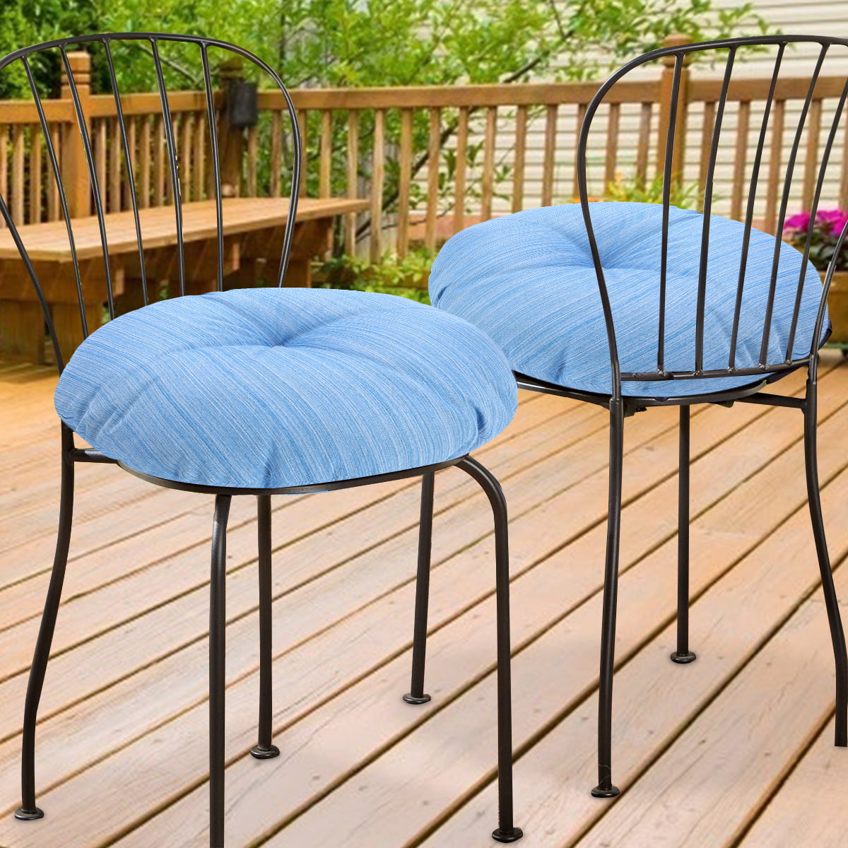 Plain Round Seat Pad Outdoor Garden Dining Kitchen Chair Furniture Cushion 37cm 