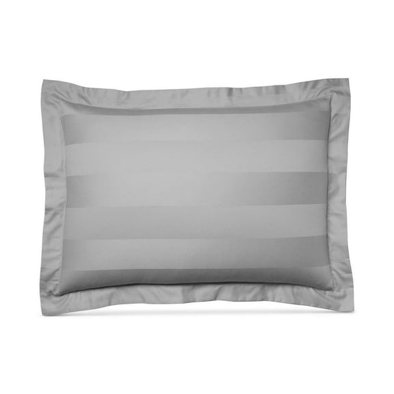 Charter Club Standard Pillow Sham Damask Stripe 500 TC Pima Cotton Grey