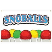 60 in. Concession Stand Food Truck Single Sided Banner - Snoballs