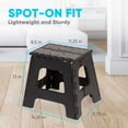 thumbnail image 2 of BLACK+DECKER 13" Folding Step Stool, Non-Slip Surface, Holds Up to 330 lbs, Compact & Portable with Carry Handle, Black/Gray, 2 of 8