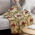 thumbnail image 3 of Brown Desert Camels Blanket Soft Cozy Warm Throw Blanket for Couch, Plush Fuzzy Flannel Fleece Blankets for Sofa, Tropical Date Coconut Trees Cords Leaves Bed Blankets Gifts for Men, 40"x60", 3 of 9