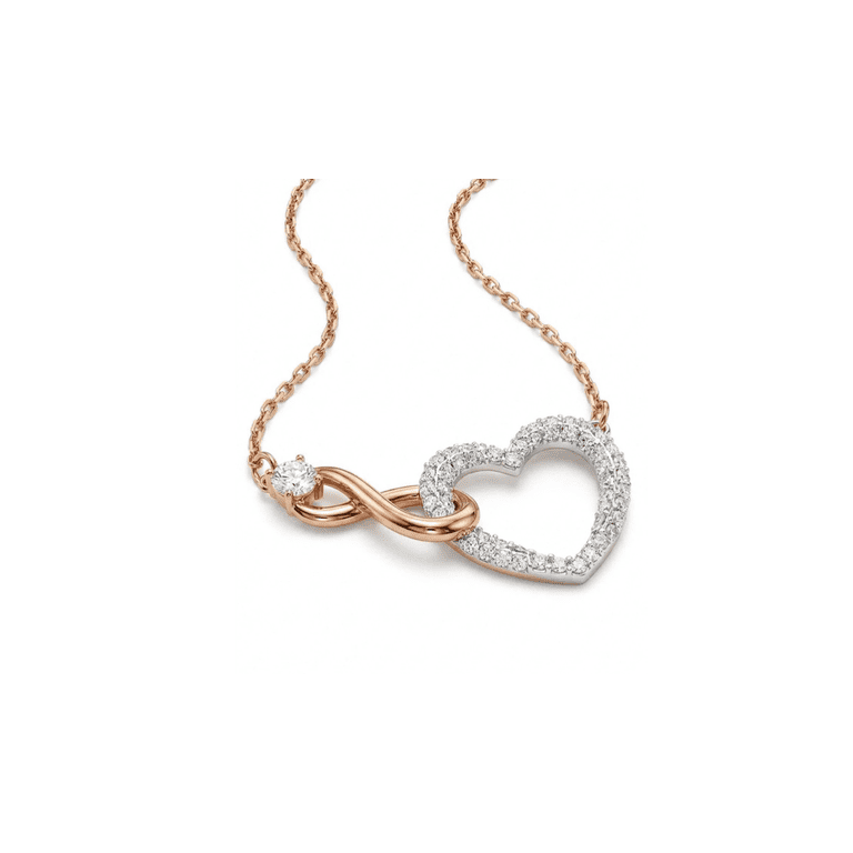 Swarovski, Necklace, White Crystal Infinity Heart Pendant