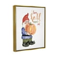 thumbnail image 3 of Stupell Industries I Love Fall Most Of All Gnome Graphic Art Metallic Gold Floating Framed Canvas Print Wall Art, Design by Dogwood Portfolio, 3 of 6