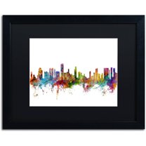 Trademark Fine Art 'Honolulu Hawaii Skyline' Canvas Art by Michael Tompsett, Black Matte, Black Frame