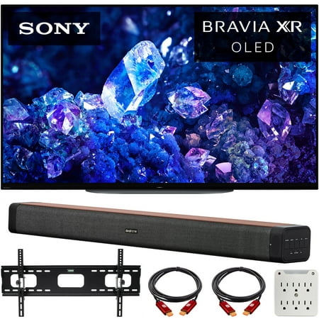 Sony XR48A90K Bravia XR A90K 48" 4K HDR OLED Smart TV (2022) Bundle with Deco Home 60W 2.0 Channel Soundbar, 37"-100" TV Wall Mount Bracket Bundle and 6-Outlet Surge Adapter