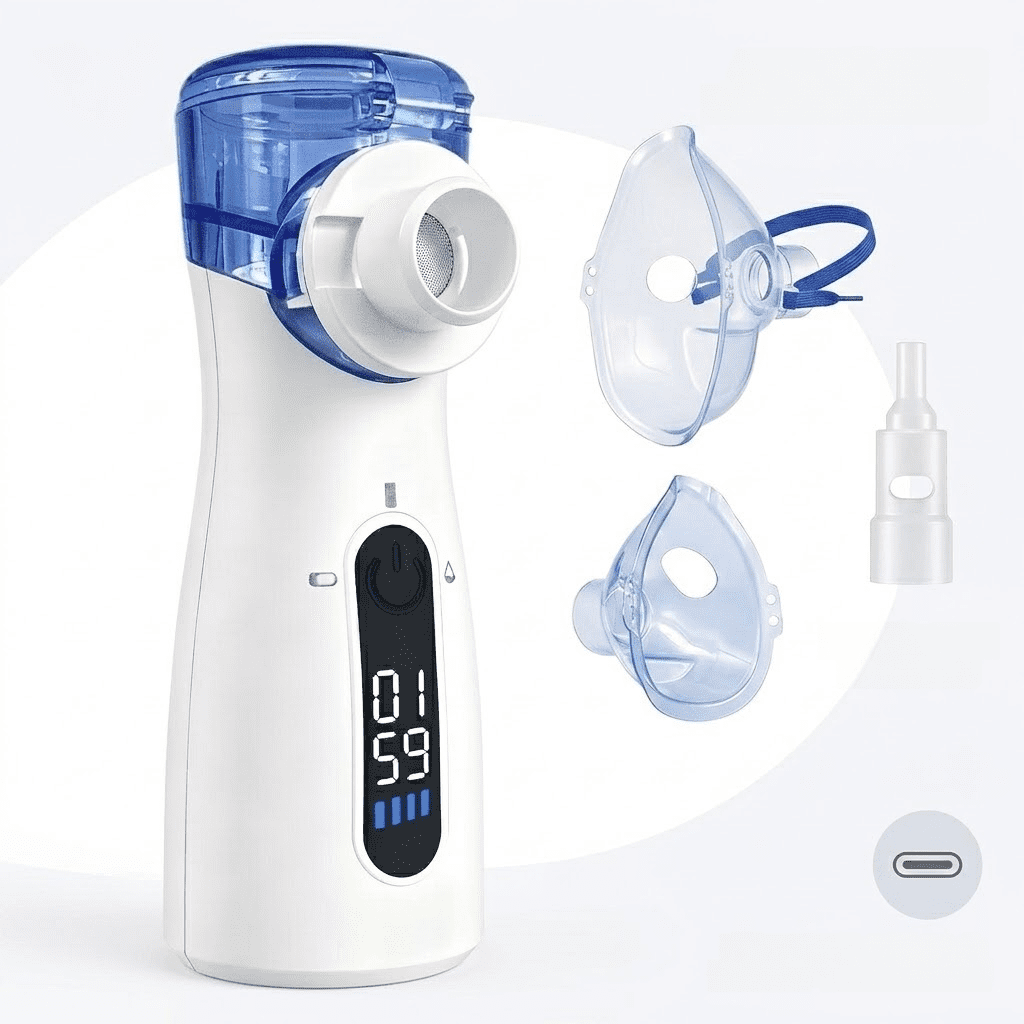 AJZIOJIRO Handheld Humidifier USB Rechargeable Steam Inhaler Portable Compressor for Home Travel