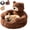 Brown, variant on French Bulldog Bear Hug Bed, Fluffy Washed Finish, Teddy Bear Hug Dog Bed Cuddler