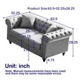 thumbnail image 7 of Chesterfield Sofa, Retro Style Upholstered Tufted Button Couch 2 Seater with Rolled Arms and Nailhead for Living Room, Bedroom, Office, Apartment, Grey, 7 of 7