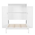 thumbnail image 5 of Queen Size Murphy Bed with 2 Wardrobes & Storage Shelf, White Space Saving Wall Bed with Integrated Closet, Multifunctional Foldable Platform Bedframe for Guest Room, Home Office, 5 of 11