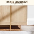 thumbnail image 5 of KeyWhat TV Stand for TVs Up to 80", Modern Entertainment Center with Storage, TV Console with Handle-Free Hidden Doors Design for Living Room, Natural Oak, 5 of 9