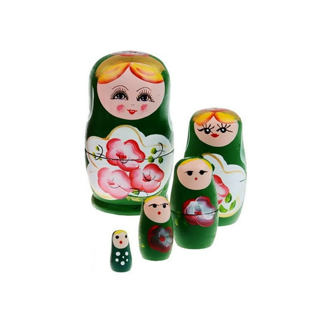 Muñeca De Los Niños Juego de muñecas Matryoshka de madera para niños 5 piezas decoraciones Likrtyny libre de BPA