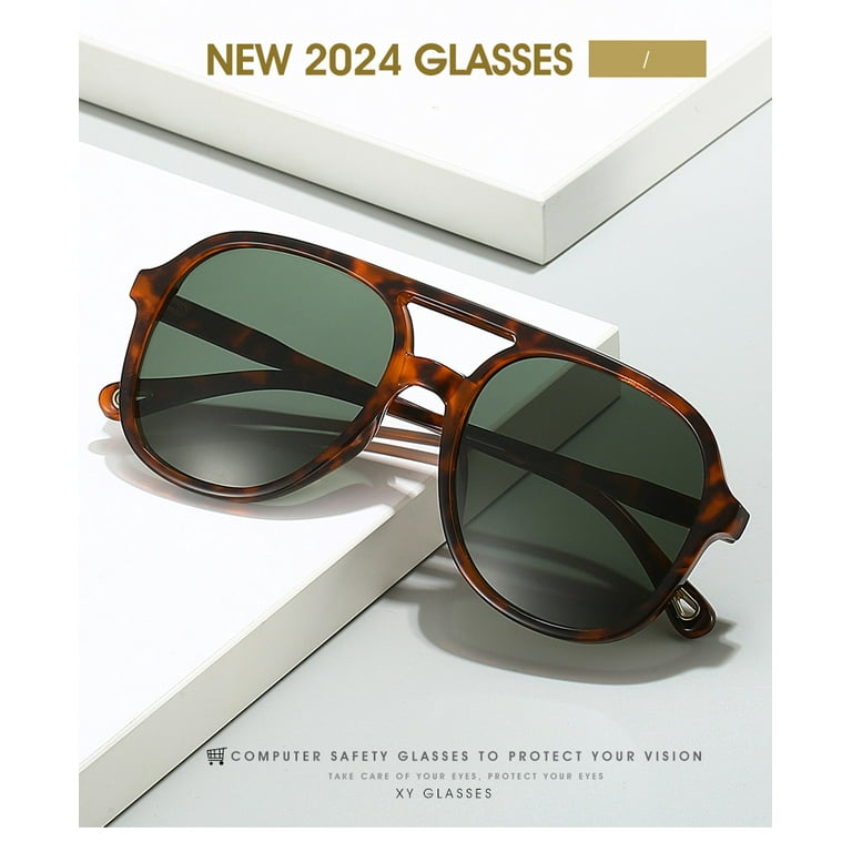 Retro Square Aviator Sunglasses for Womens Mens Vintage 70s