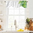 thumbnail image 3 of Tie Up Valance Curtain for Kitchen,Watercolor Gradient Green Leaves Rod Pocket Short Curtains Adjustable Tie-Up Shade Valances,Spring and Summer Plants Window Treatment for Bathroom Living Room, 3 of 9