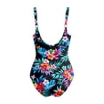 thumbnail image 6 of One Piece Swimsuits for Women Low Back Tummy Control Bathing Suits Front Cross Knot Ruched Full Coverage Swimwear Multicolor,S, 6 of 6