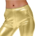 thumbnail image 6 of UVEASISHA Women's Faux Leather Leggings High-Waisted Stretchy Athletic Tights Night Out Fashion Events Carnival Party Skinny Pants with Pockets Rose Gold M, 6 of 7
