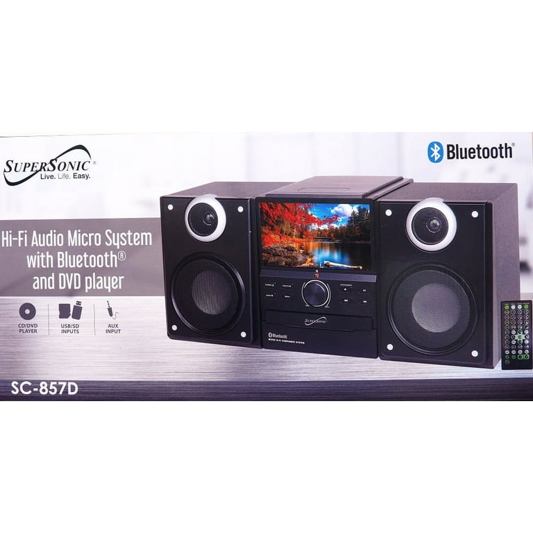 Supersonic Hi-Fi Audio Micro System with Bluetooth and DVD Player