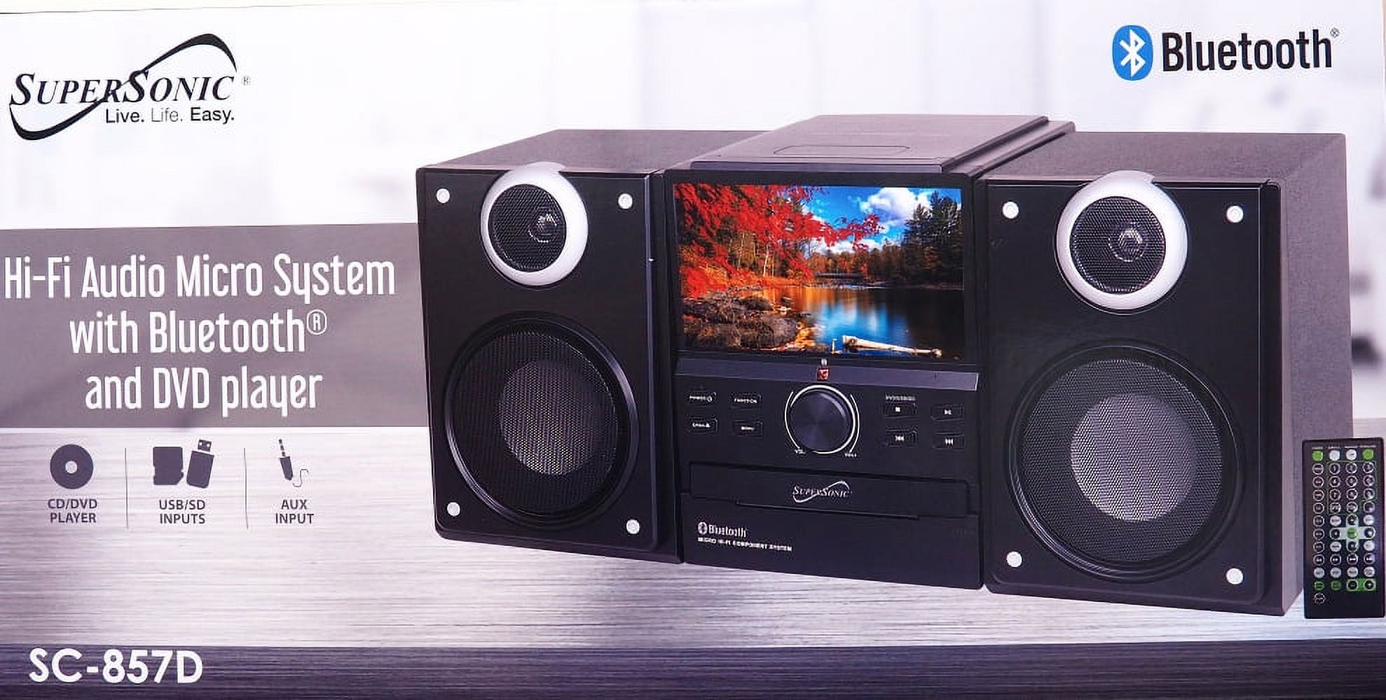 Supersonic Hi-Fi Audio Micro System with Bluetooth and DVD Player - image 5 of 5
