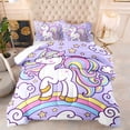 thumbnail image 1 of Juego de cama Axolotl Rainbow Unicorn Twin con edredón y 2 fundas, 1 of 4
