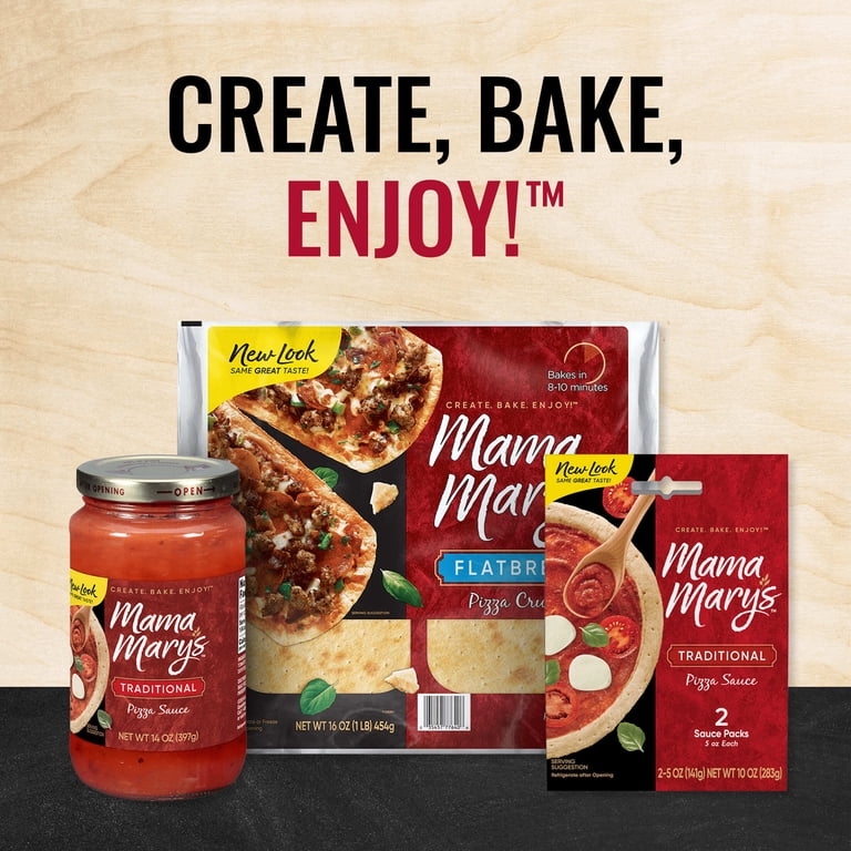 Mama Mary's Traditional Pizza Sauce, 14 OZ Jar - Walmart.com