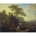 thumbnail image 2 of Nicolaes Pietersz. Berchem 24x20 Gold Ornate Framed and Double Matted Museum Art Print Titled - The Musical Shepherdess (1658), 2 of 4