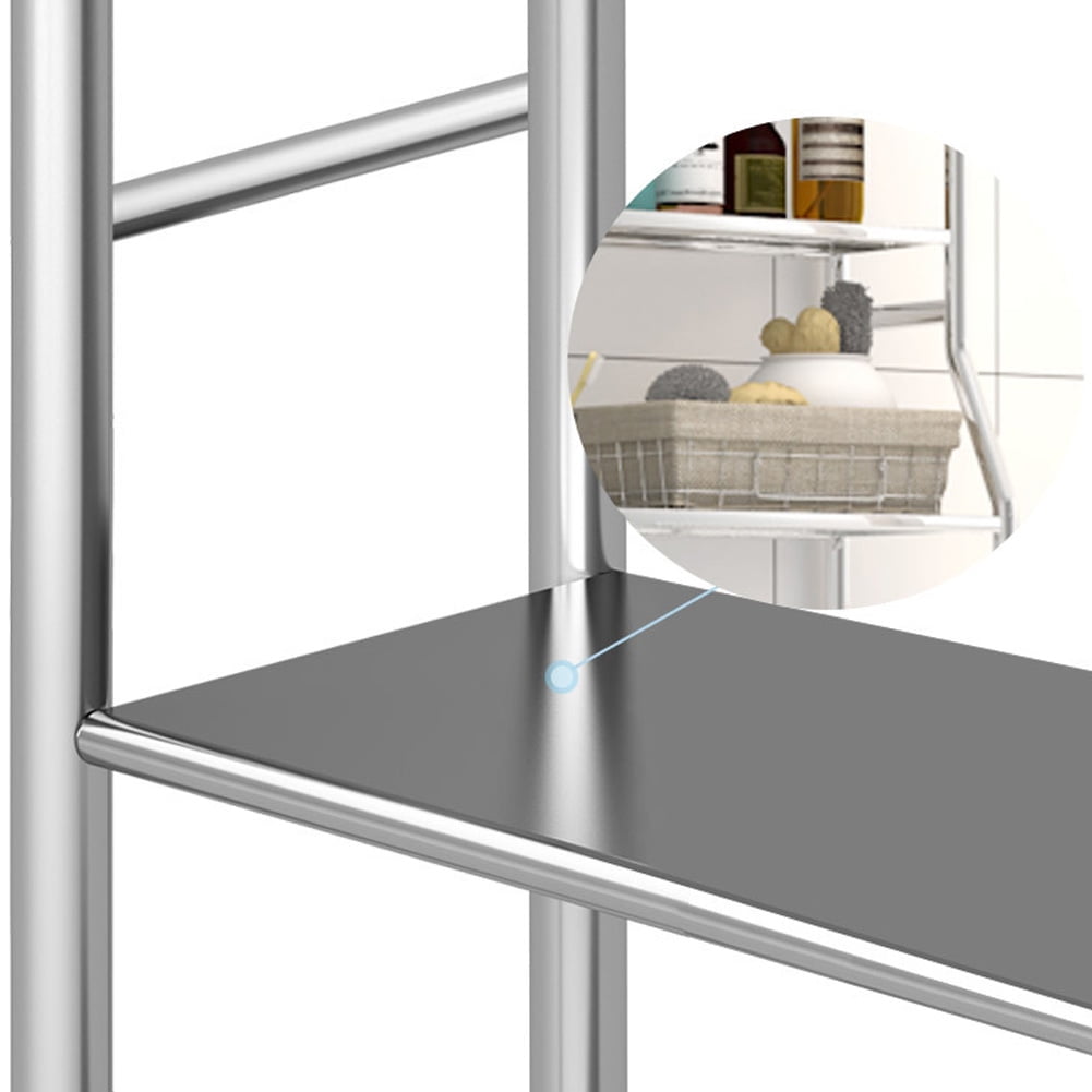 Over The Toilet Storage Shelf,3 Tier Bathroom Organizer with Toilet Paper Holder&Removable Towel Hooks,Space-Saving