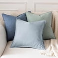 thumbnail image 5 of Decorative Linen Pillow Covers 18x18 Inch Blue Ashes Boho Farmhouse Neutral Couch Throw Pillows for Bed Pack of 2 Accent Modern Pillowcase Sofa Livingroom Home Decor, 5 of 7