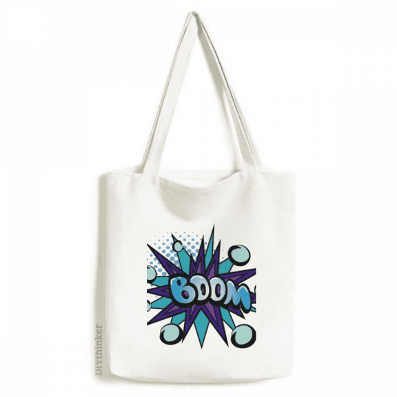 Blue Boom Bubble Tote Canvas Bag Shopping Satchel Casual Handbag