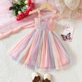 thumbnail image 6 of Ruyang Dresses for Girls, Girls Rainbow Tutu Dress Toddler Sleeveless Layered Princess Tulle Dress Summer Beach Wedding Party Dresses, 6 of 7
