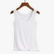 thumbnail image 3 of Pijama de manga corta para mujer, blusa lisa con cuello en U, de 3 piezas, 3 of 6