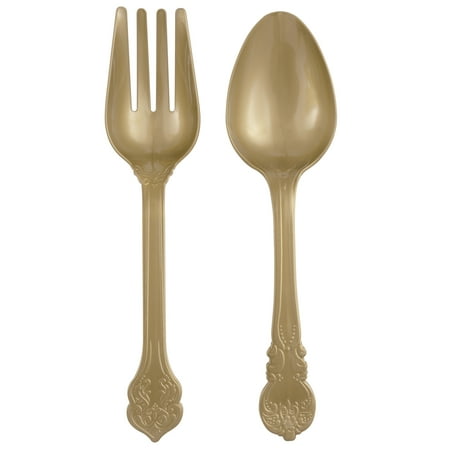 Pioneer Woman Fancy Gold Plastic Serving Set, 4pc