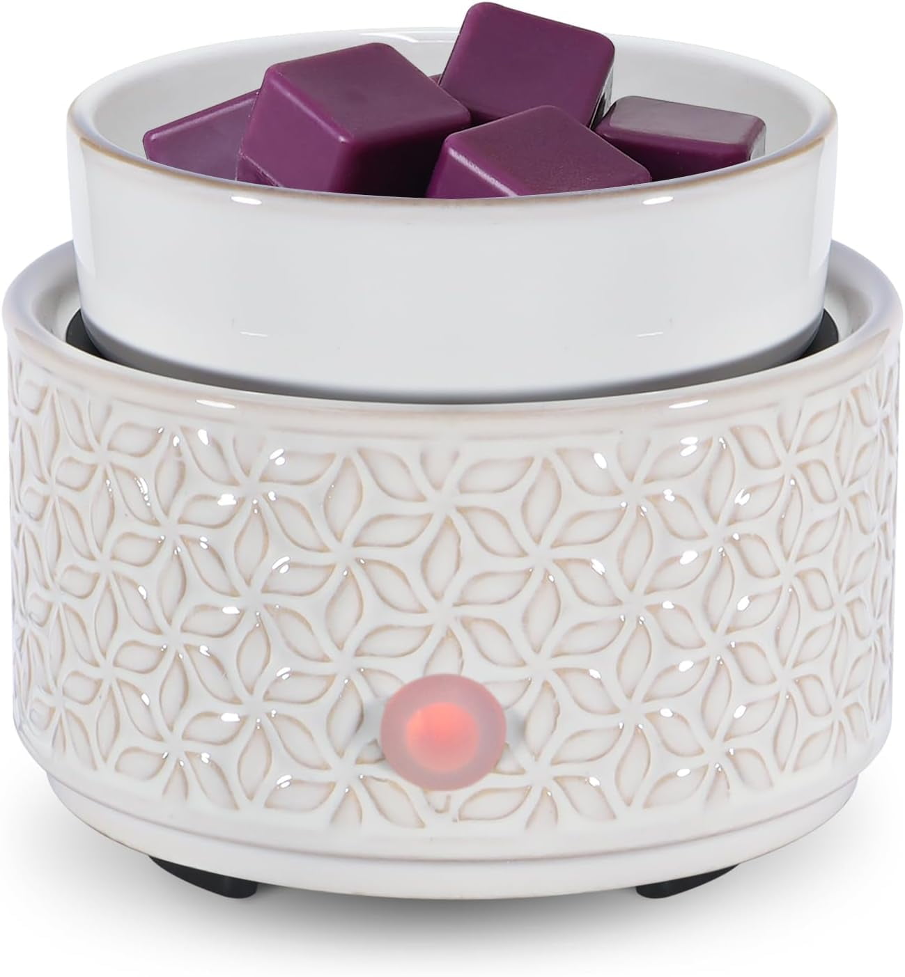 Handmade Ceramic Essential Oil Burner & Wax Melt Warmer - Aromatherapy Diffuser With Tealight Candle, 3.5 Inch