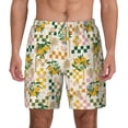 thumbnail image 3 of Uemuo Lemon Pattern Mens Swim Trunks Quick Dry Board Shorts with Mesh Lining, Stretch Beach Shorts Quick Dry No-Chafing Board Shorts-Small, 3 of 9
