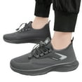 thumbnail image 3 of Rrunsv Tennis Shoes Men Mens Fashion Slip On Walking Shoes Casual Running Shoes Comfortable Sneakers Grey,7.5, 3 of 5