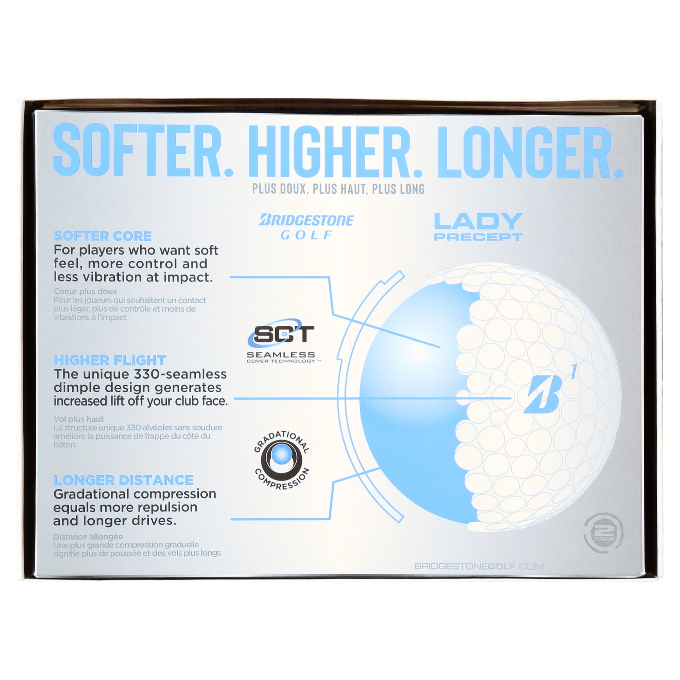 (4 pack) Bridgestone Lady Precept Pink Golf Ball - Dozen