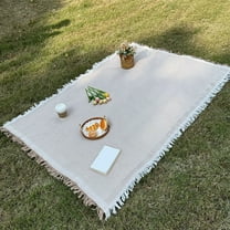 JeashCHAT Picnic Blanket Outdoor Blanket Foldable Blanket Picnic Mat Beach Mat for Camping Lawn Beach Grass, Kitchen Tassel Tablecloth Table Decor, 35"x59"