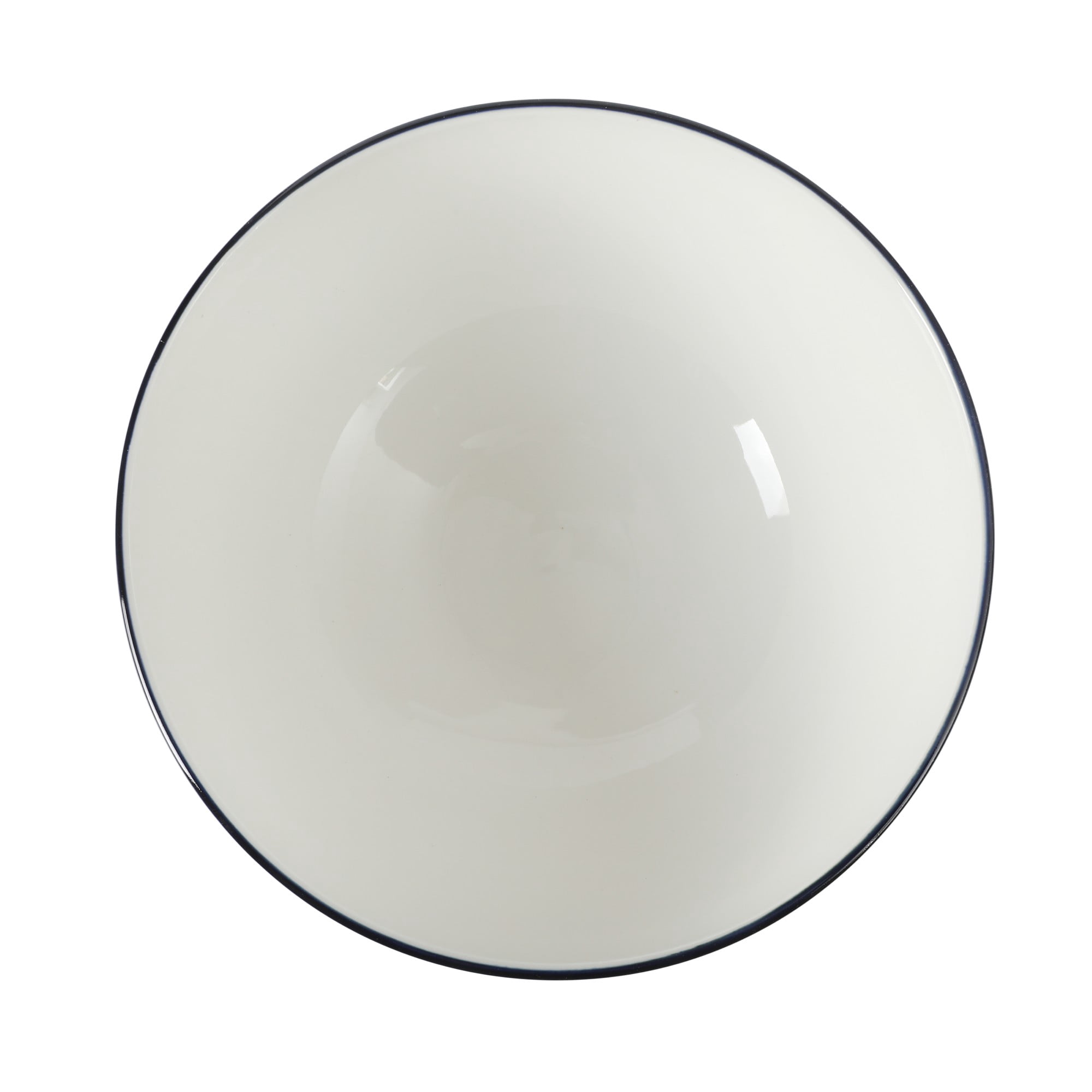 Gibson Home Castle Way 4-Piece Serving Bowl Set, 8 Inch Round Stoneware Bowls, Blue & White Assorted Pattern, Decorative Everyday Use