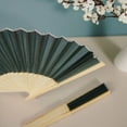 thumbnail image 5 of BalsaCircle 5 Hunter Green Silk Folding Hand Fans Wedding Favor Birthday Events, 5 of 6