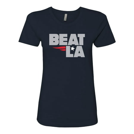 Patriots Beat LA Womens Fit Short Sleeve T-shirt-Navy-XXXL