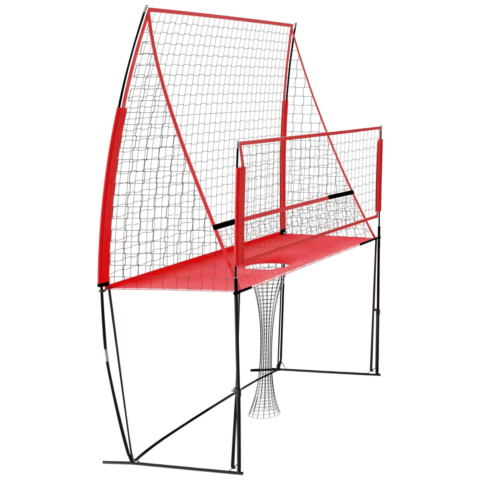ToppiJoy Adjustable Volleyball Training Net Volleyball Practice Net Volleyball Trainer Equipment Net Red