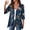 Bm-12-Dark Blue Hibiscus, variant on Casual Lightweight Cardigans For Women Out Open Front Jackets 3/4 Sleeves