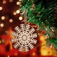 thumbnail image 5 of 24 piezas de recortes de madera para adornos de copos de nieve, árbol de Navidad de madera Abanopi Adornos de copo de nieve de madera, 5 of 5