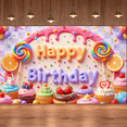 thumbnail image 6 of Yatrandify Decorative Design Happy Birthday Banner Colorful Theme Birthday Party Donut Decoration for Kids Party Event Celebration Decoration, 6 of 8
