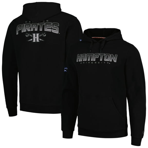 Men's FISLL Black Hampton Pirates Puff Print Sliced Pullover Hoodie