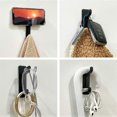 thumbnail image 4 of Black and gray, 4 pieces adhesive wall hooks, bathroom towel holder, kitchen towel hook, adhesive coat rack, 4 of 5