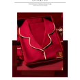 thumbnail image 1 of Conjunto de pijama de seda con estampado de amor para mujer, Top y pantalones, conjuntos de Salón Rojo de la suerte chino, ropa para el hogar, primavera y otoño, 1 of 4