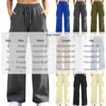 thumbnail image 4 of QATAINLAV Cargo Sweatpants for Women Wide Leg Elastic Waisted Drawstring Track Pants Casual Baggy Lounge Trousers Dark Gray L, 4 of 7