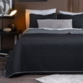 thumbnail image 1 of Edredón Ligero Real Textil + 2 Fundas de Almohada, Juego de Colcha King Size, Color Negro/Gris, 1 of 7