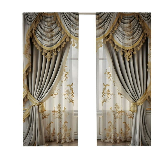 Christmas Curtains for Living Room Thermal Insulated Winter Curtains 65 Inch Length 2 Panels Set Window Drapes Tree Xmas Curtains for Farmhouse Bedroom Holiday Xmas Decor