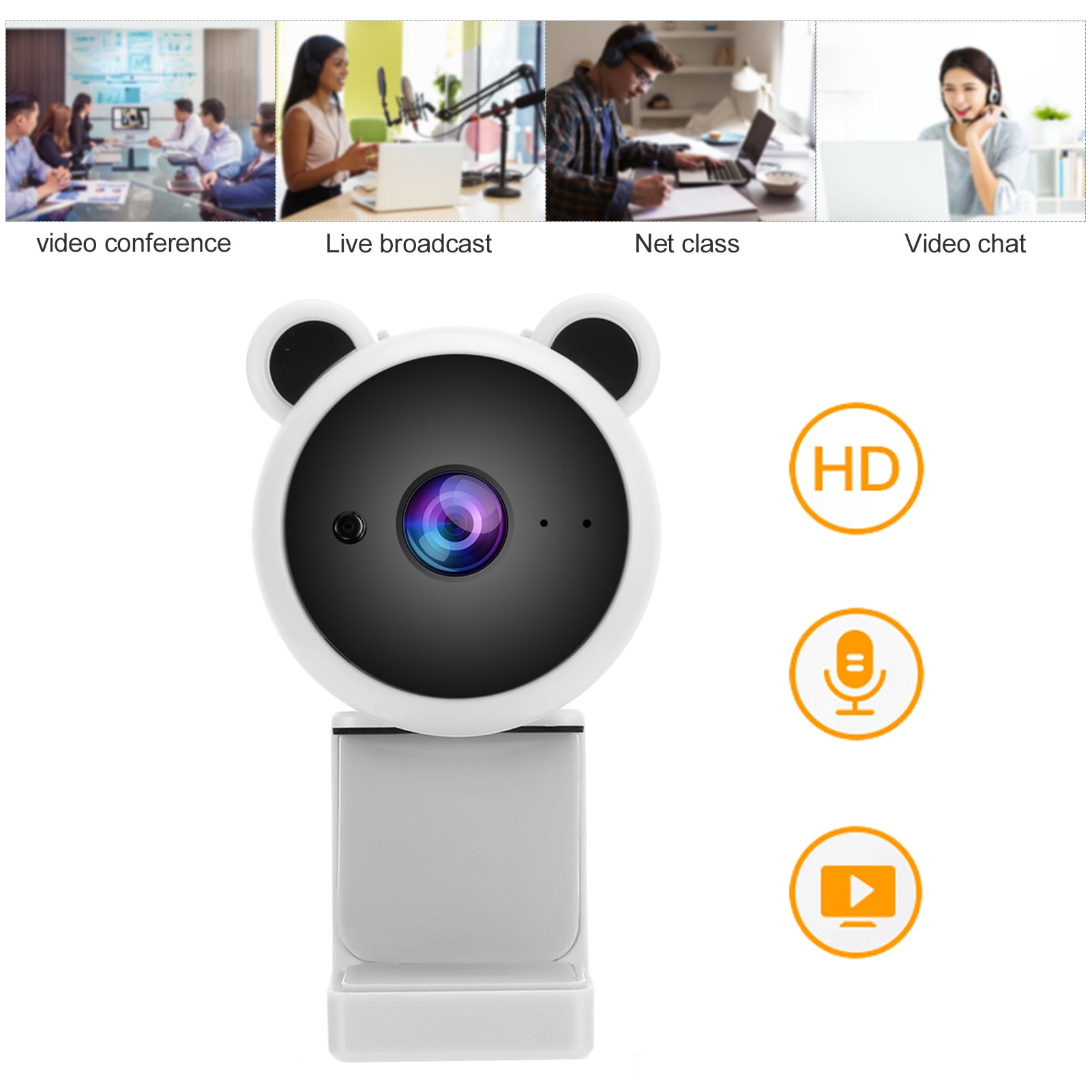 Webcam, 2MP   Webcam With Microphone, 1080P USB Video Recording Laptop Live Broadcast For PC Video Calling Live Streaming